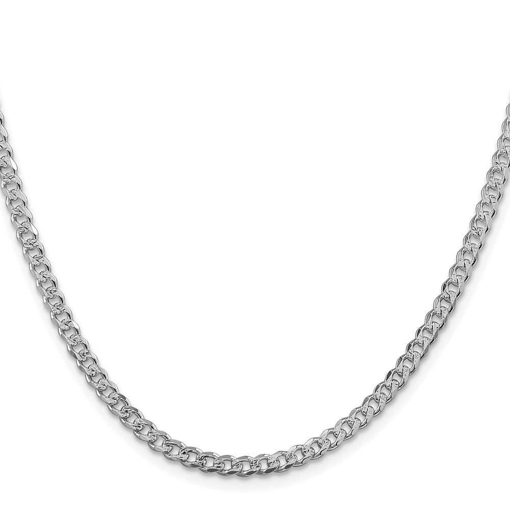 Sterlingsilber Rhodiniert 3.8mm Pavéé Panzer Kette