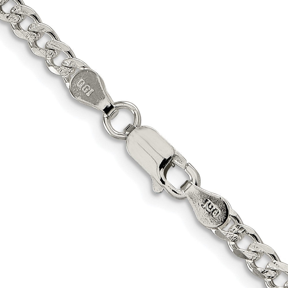 Sterlingsilber Rhodiniert 3.8mm Pavéé Panzer Kette