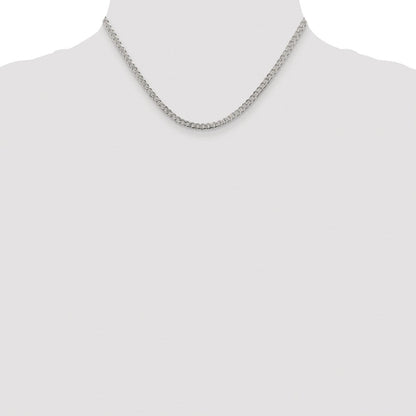 Sterlingsilber Rhodiniert 3.8mm Pavéé Panzer Kette