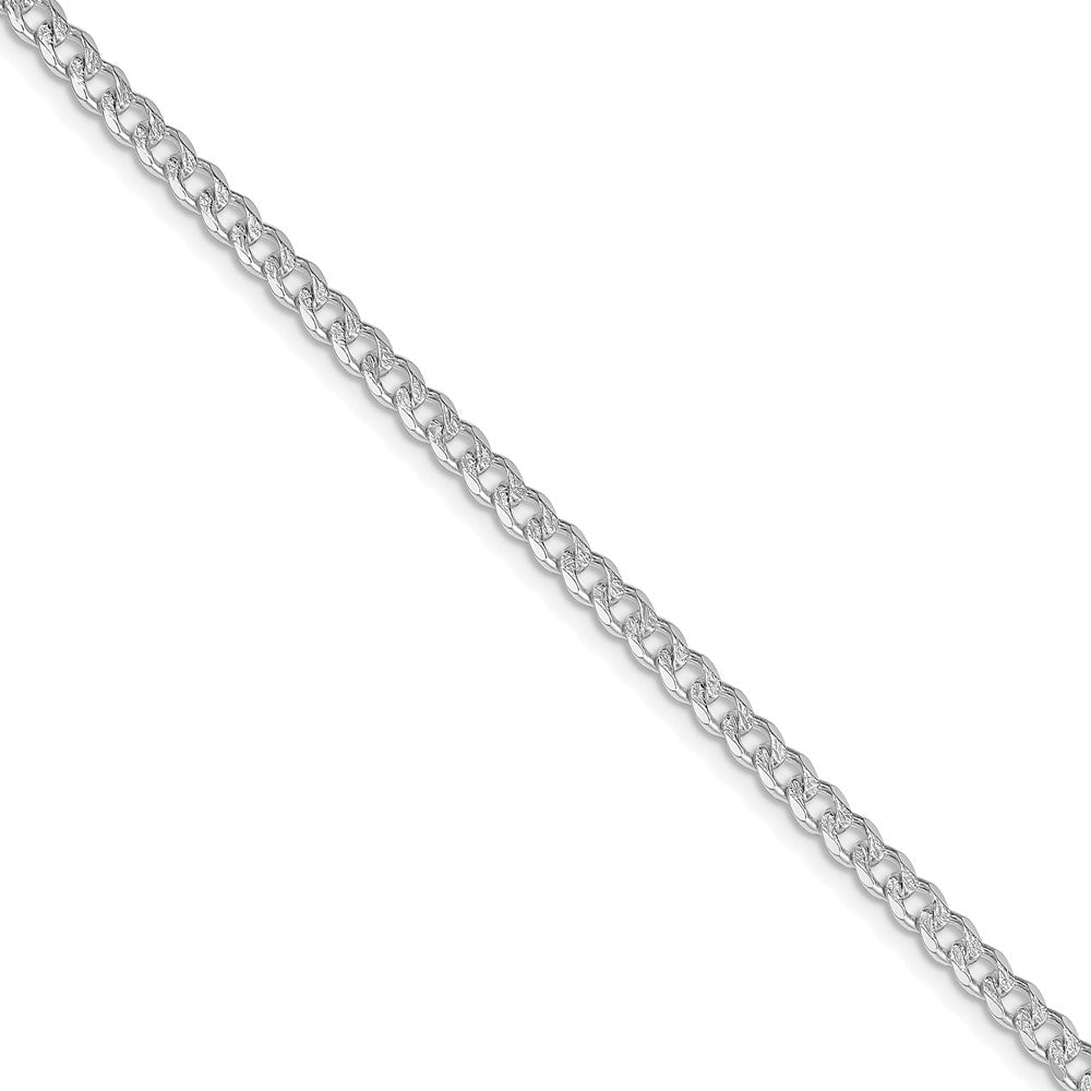 Sterlingsilber Rhodiniert 3.8mm Pavéé Panzer Kette