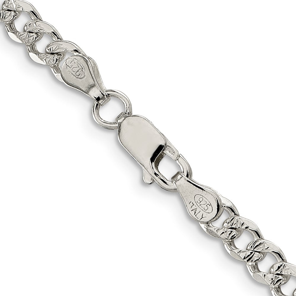 Sterlingsilber 4.5mm Pavé Panzer Halskette