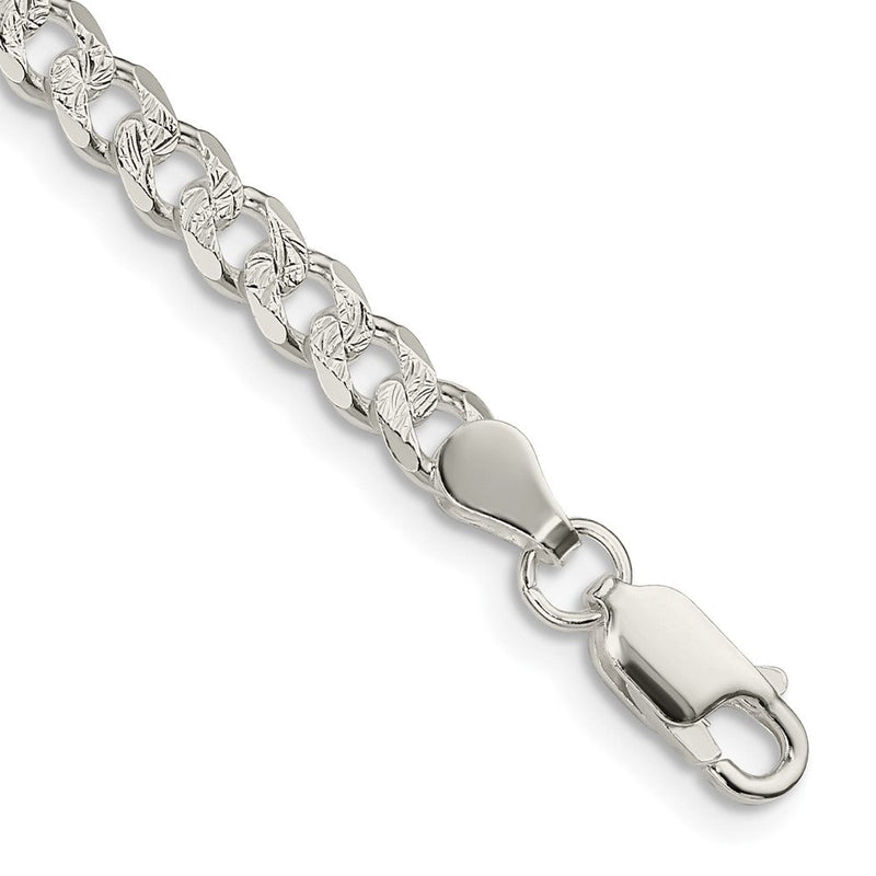 Sterlingsilber 4.5mm Pavé Panzer Gliederarmband