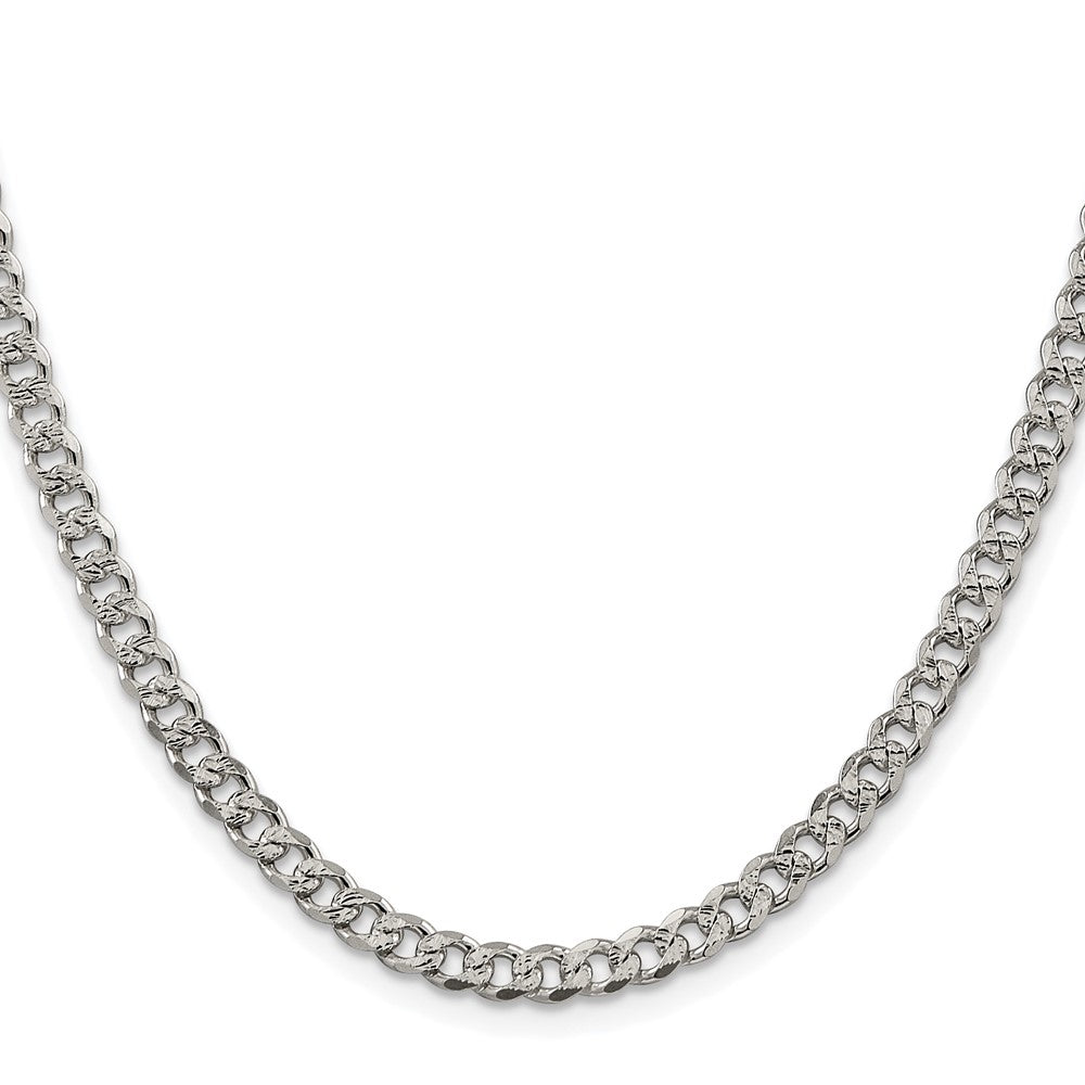 Sterlingsilber Rhodiniert 4.5mm Pavéé Panzer Kette