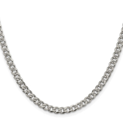 Sterlingsilber Rhodiniert 4.5mm Pavéé Panzer Kette