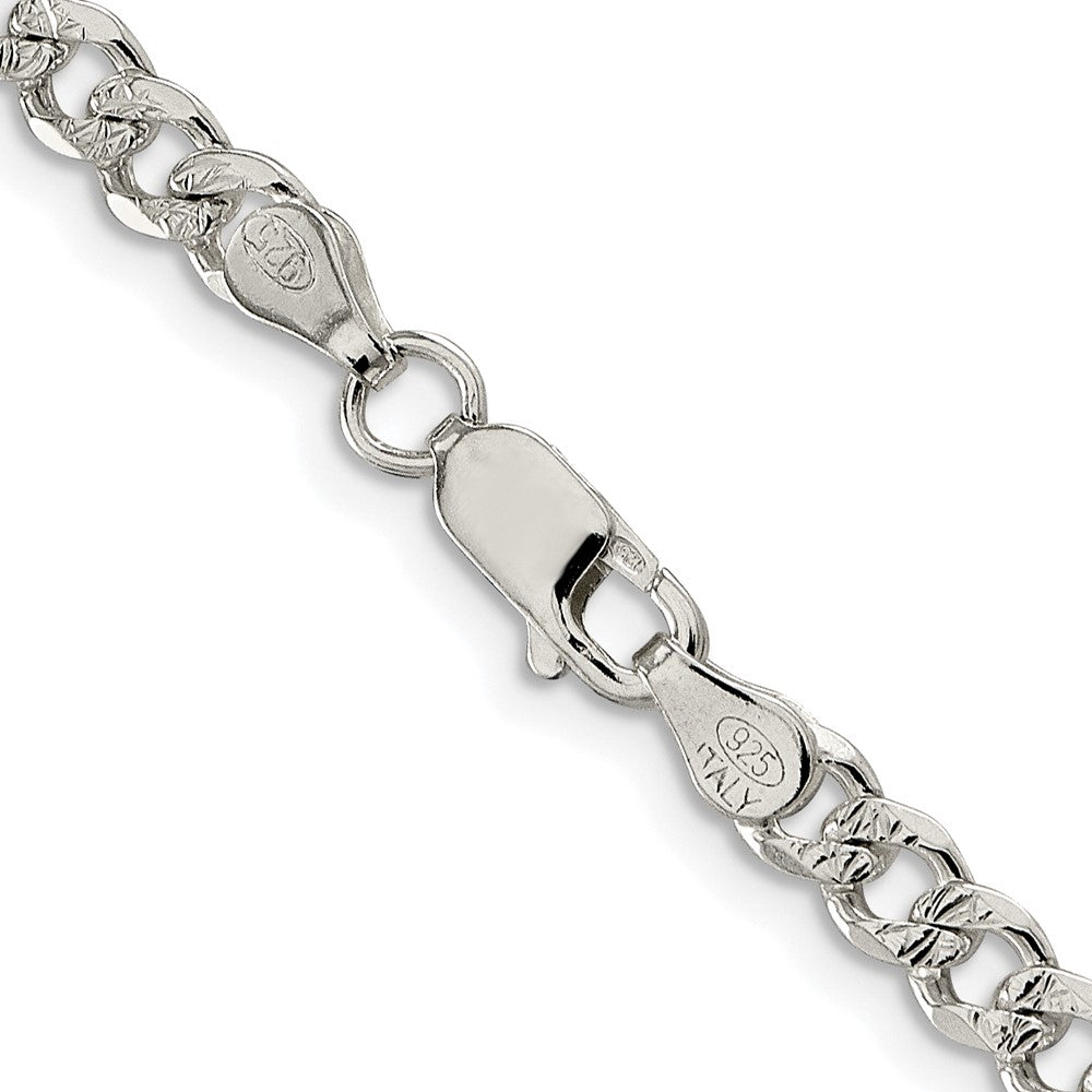 Sterlingsilber Rhodiniert 4.5mm Pavéé Panzer Kette