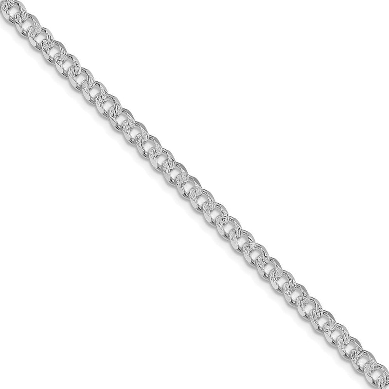 Sterlingsilber Rhodiniert 4.5mm Pavéé Panzer Kette