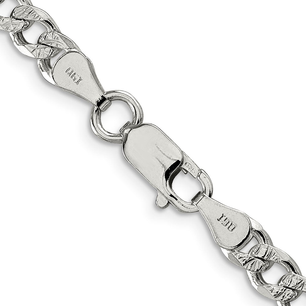 30 Zoll Sterlingsilber 5.5mm Pavé Panzer Halskette