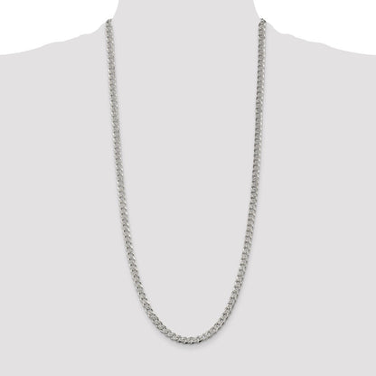 30 Zoll Sterlingsilber 5.5mm Pavé Panzer Halskette