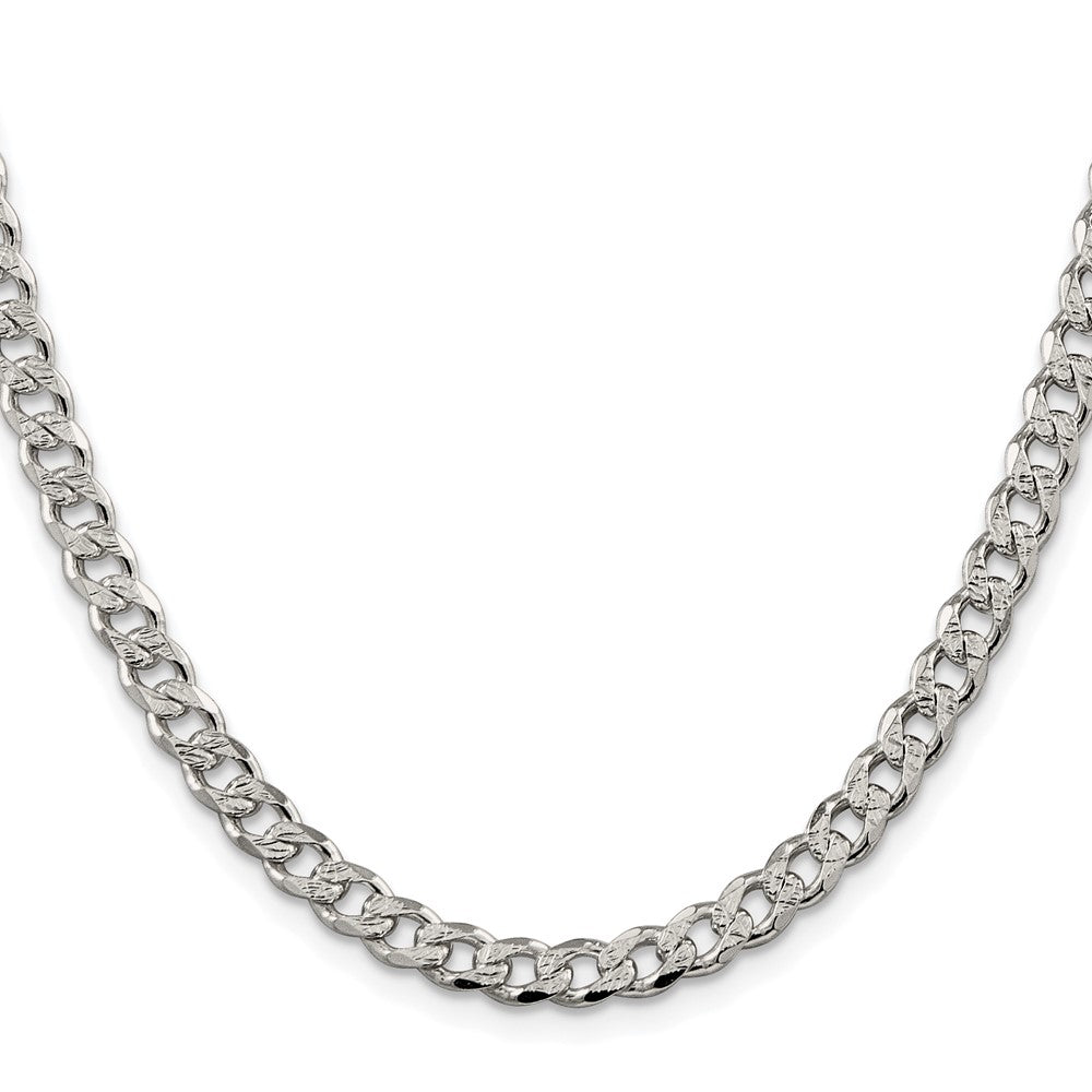 Sterlingsilber Rhodiniert 5.5mm Pavéé Panzer Kette
