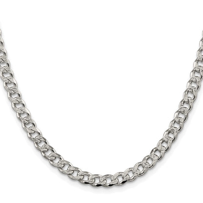 Sterlingsilber Rhodiniert 5.5mm Pavéé Panzer Kette