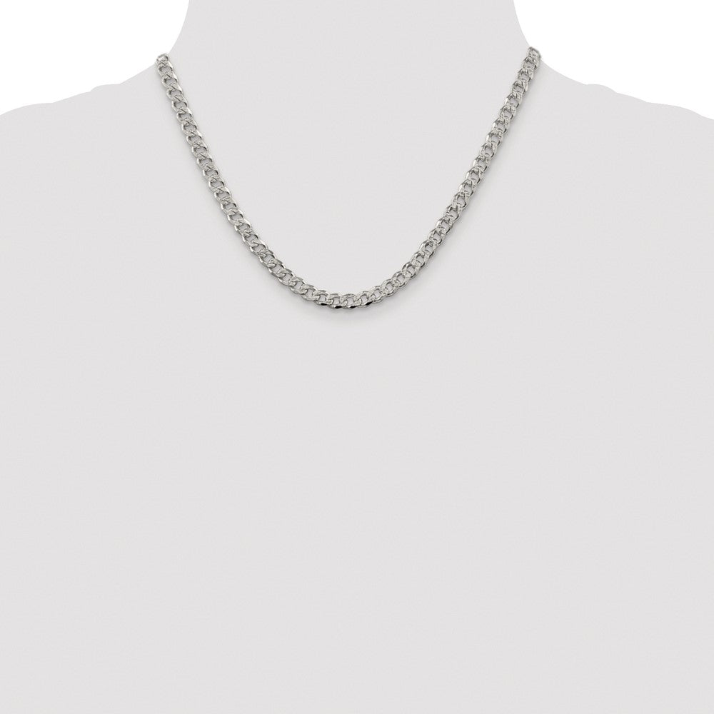 Sterlingsilber Rhodiniert 5.5mm Pavéé Panzer Kette