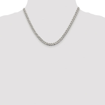 Sterlingsilber Rhodiniert 5.5mm Pavéé Panzer Kette