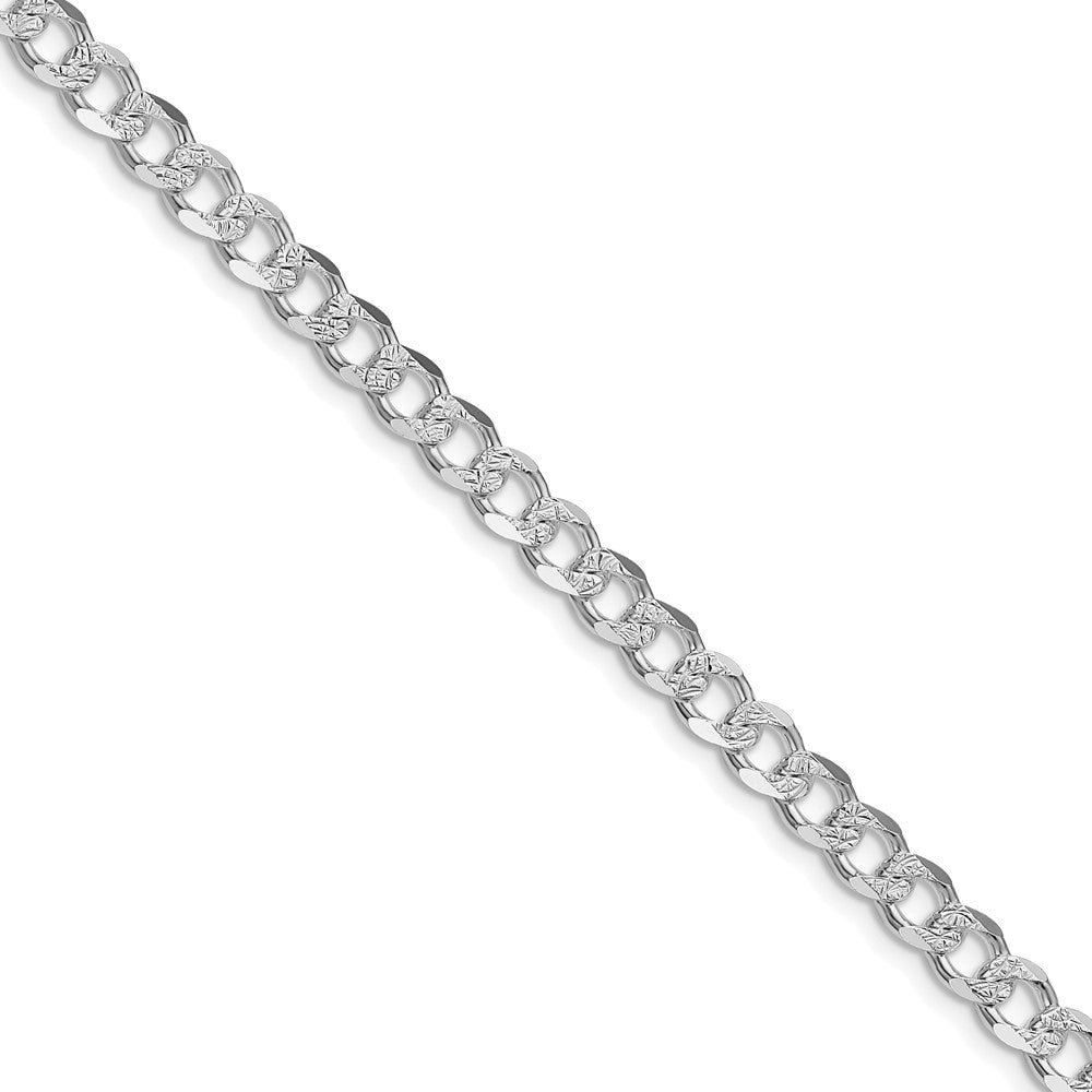 Sterlingsilber Rhodiniert 5.5mm Pavéé Panzer Kette