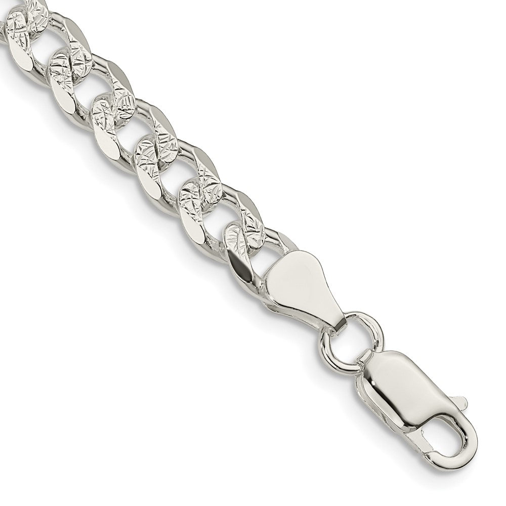 Sterlingsilber 7mm Pavé Panzer Gliederarmband