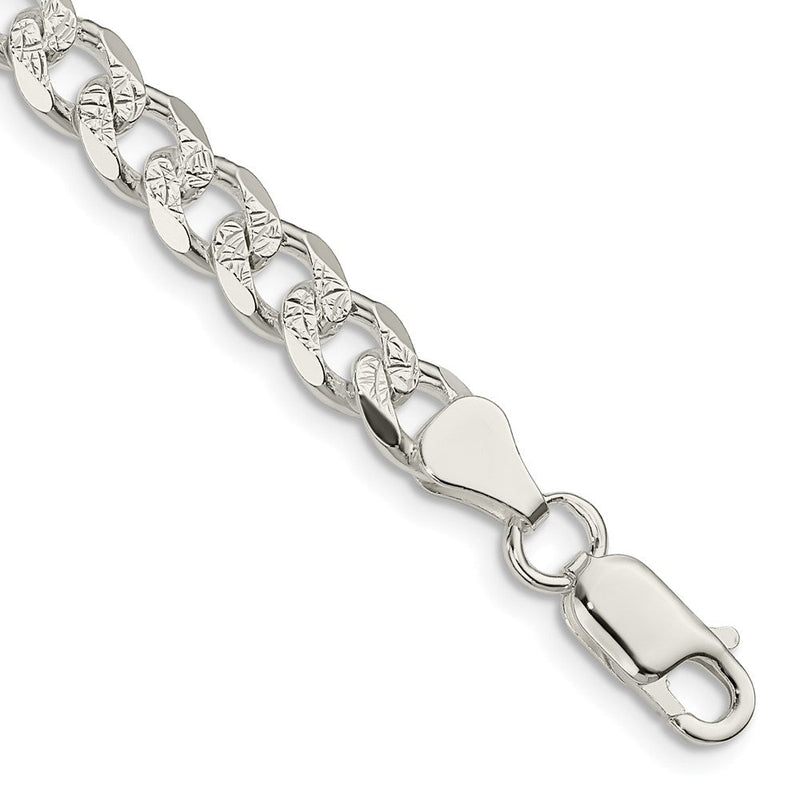 Sterlingsilber 7mm Pavé Panzer Gliederarmband