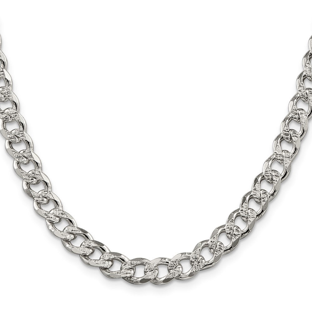 Sterlingsilber 7.5mm Pavé Panzer Halskette