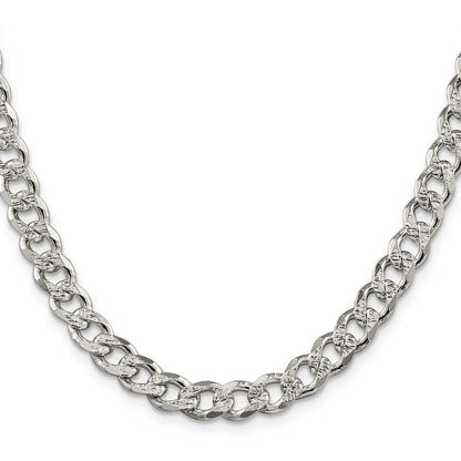 Sterlingsilber 7.5mm Pavé Panzer Halskette