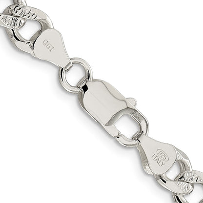 Sterlingsilber 7.5mm Pavé Panzer Halskette