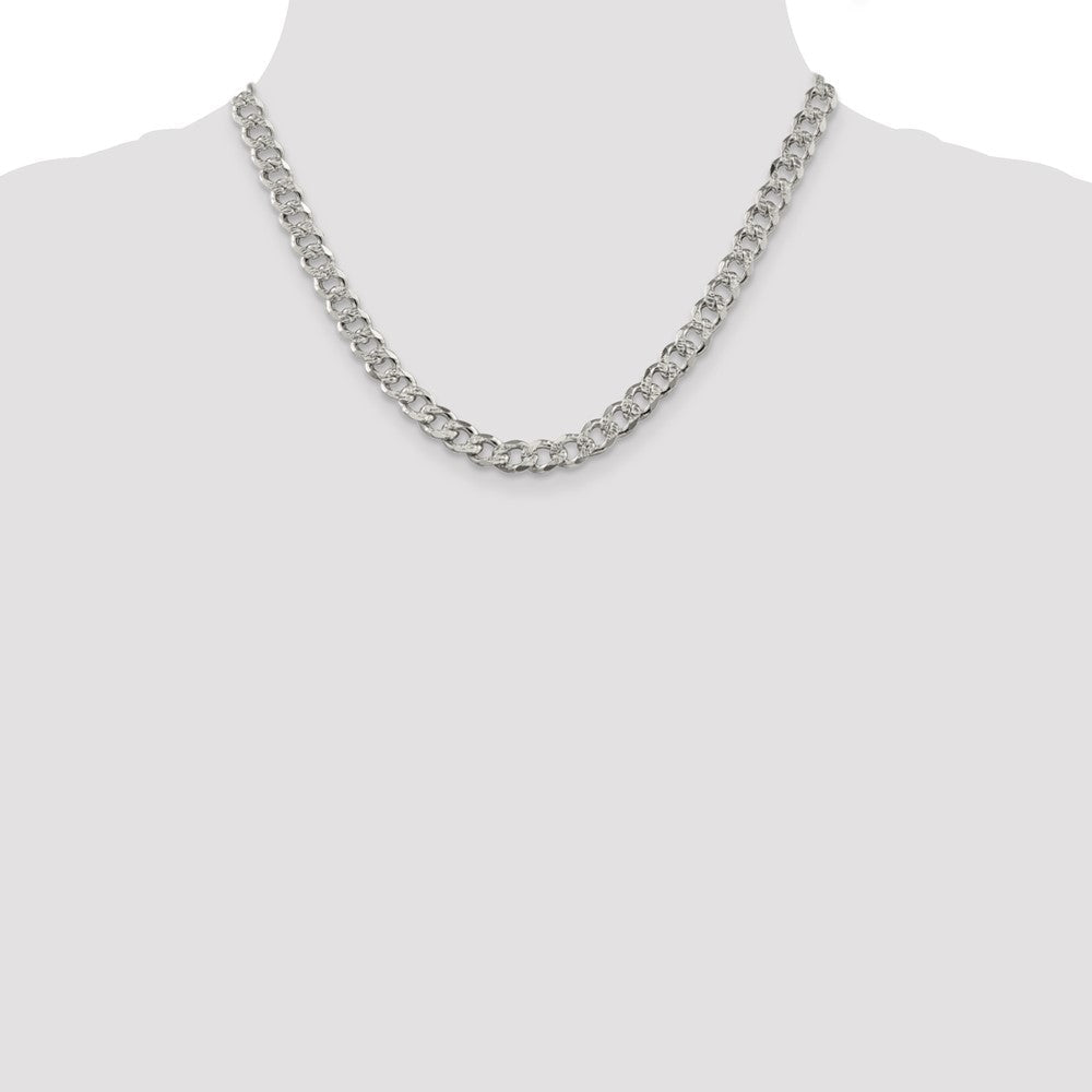 Sterlingsilber 7.5mm Pavé Panzer Halskette