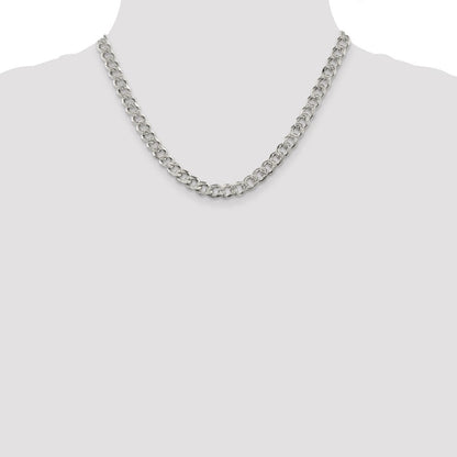 Sterlingsilber 7.5mm Pavé Panzer Halskette