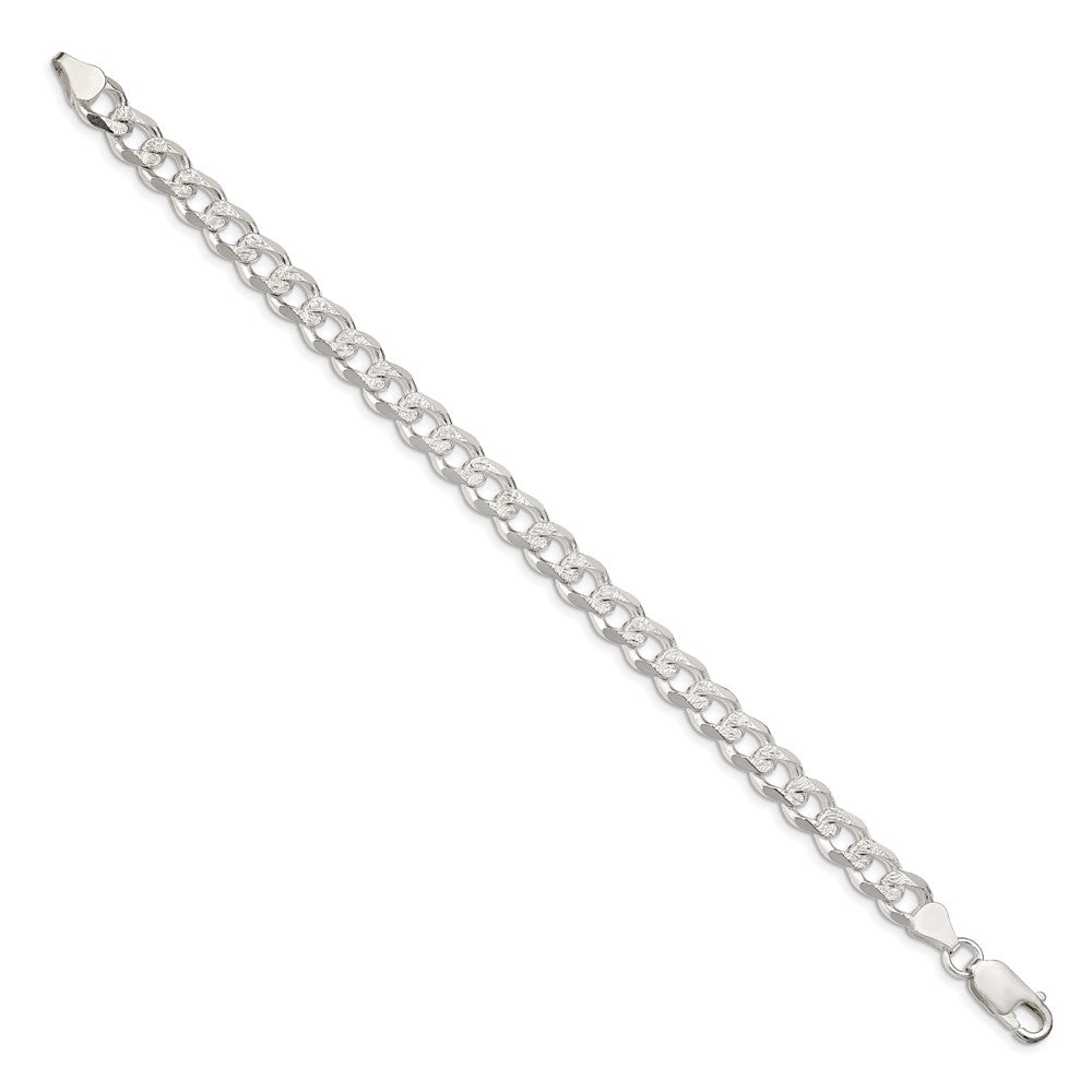 Sterlingsilber 7.5mm Pavé Panzer Gliederarmband