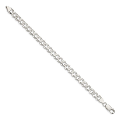 Sterlingsilber 7.5mm Pavé Panzer Gliederarmband
