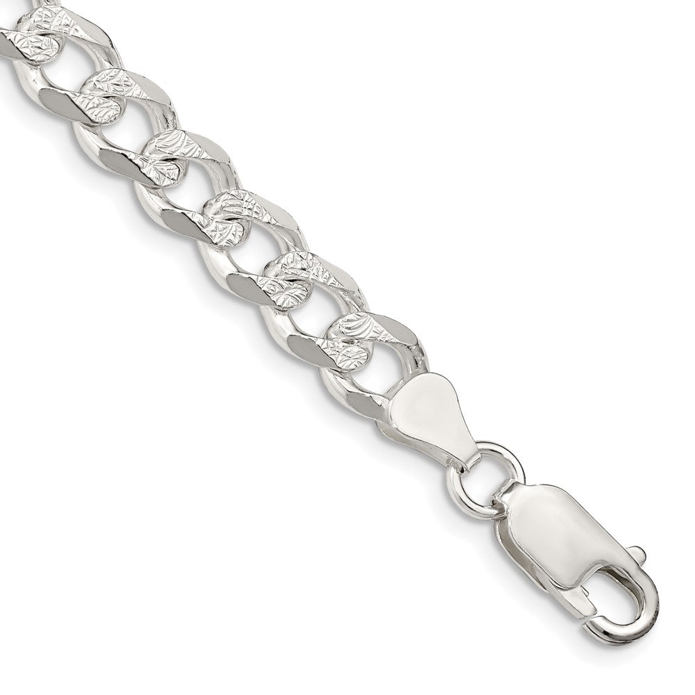 Sterlingsilber 7.5mm Pavé Panzer Gliederarmband