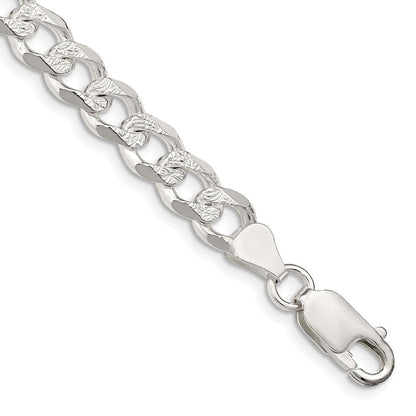 Sterlingsilber 7.5mm Pavé Panzer Gliederarmband