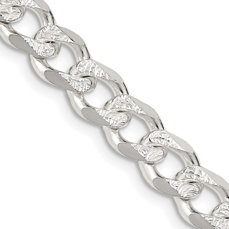 Sterlingsilber 7.5mm Pavé Panzer Halskette