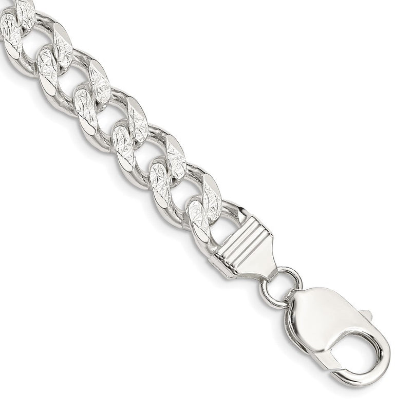 Sterlingsilber 9.3mm Pavé Panzer Gliederarmband