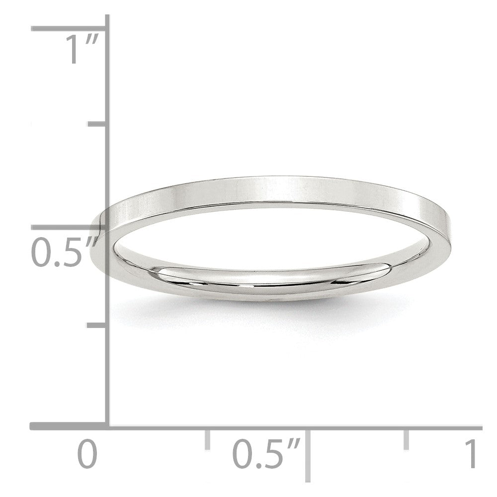 Sterlingsilber 2mm Komfort-Passform Flach Größe 9 Ring
