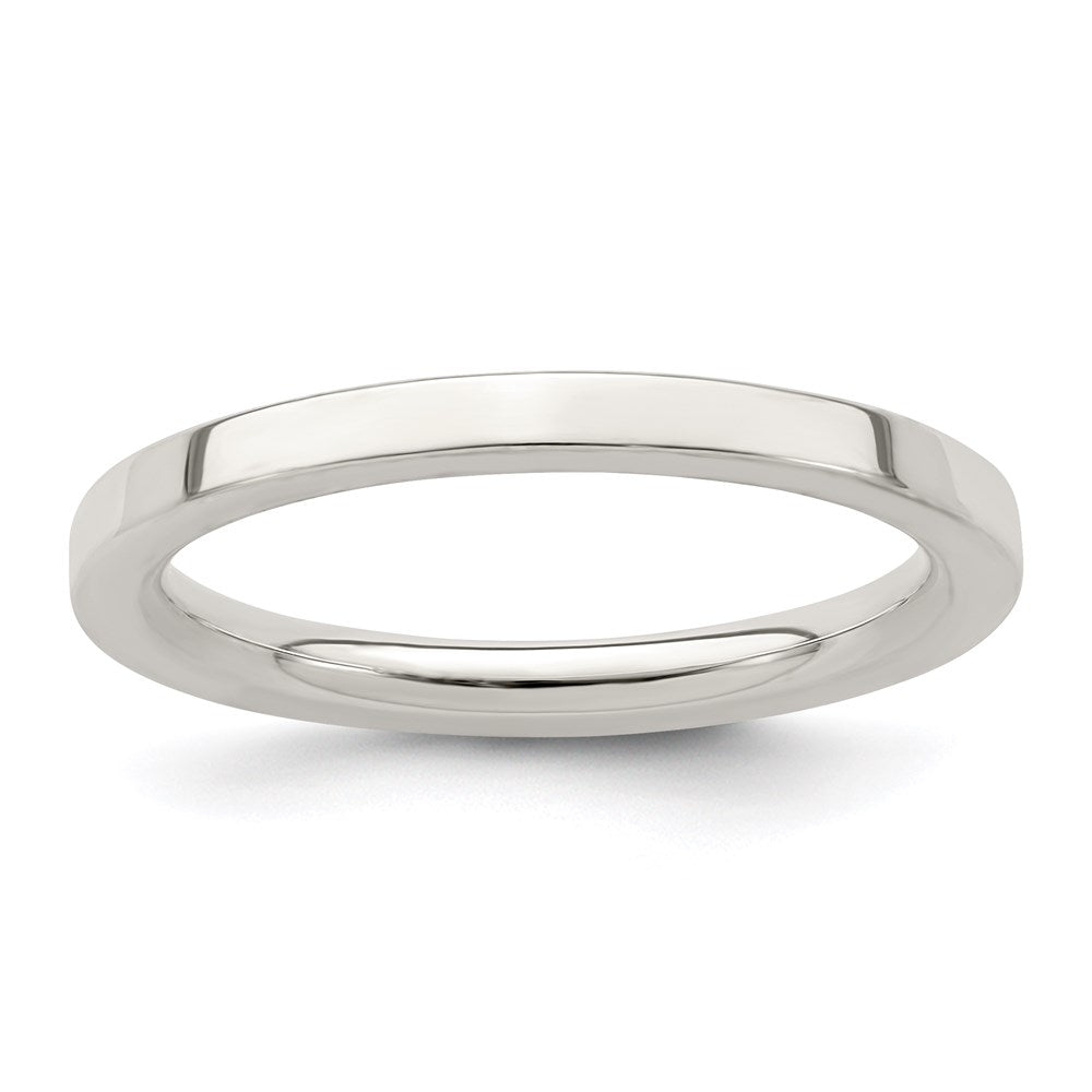 Sterlingsilber 2mm Komfort-Passform Flach Größe 4 Ring