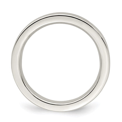 Sterlingsilber 3mm Komfort-Passform Flach Größe 4 Ring