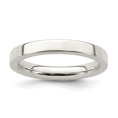Sterlingsilber 3mm Komfort-Passform Flach Größe 10.5 Ring