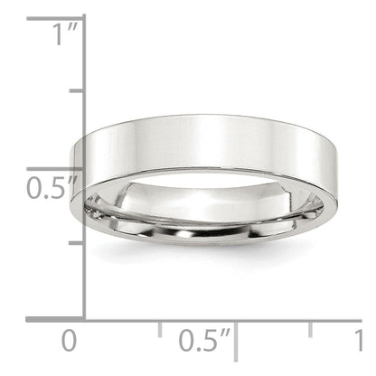 Sterlingsilber 5mm Komfort-Passform Flach Größe 4 Ring