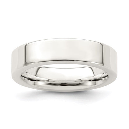 Sterlingsilber 5mm Komfort-Passform Flach Größe 9 Ring