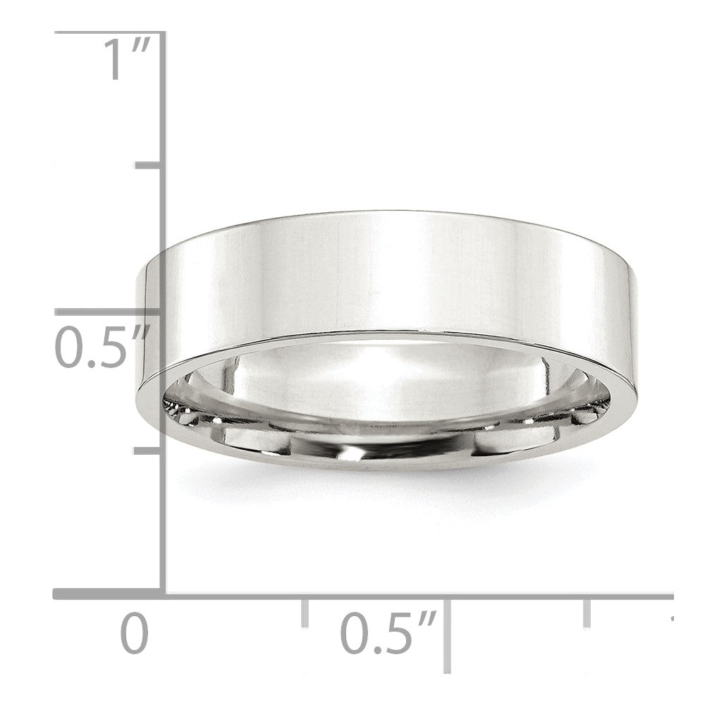 Sterlingsilber 6mm Komfort-Passform Flach Größe 4.5 Ring