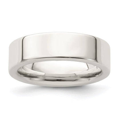 Sterlingsilber 6mm Komfort-Passform Flach Größe 4.5 Ring