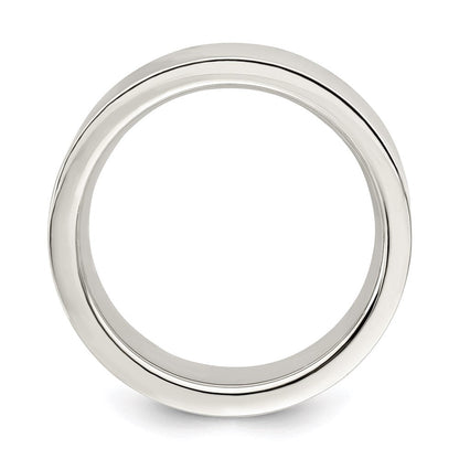 Sterlingsilber 7mm Komfort-Passform Flach Größe 9 Ring