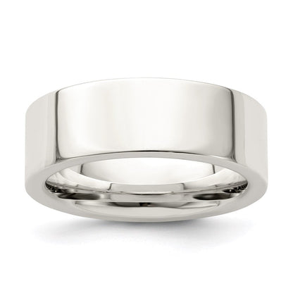 Sterlingsilber 7mm Komfort-Passform Flach Größe 8 Ring