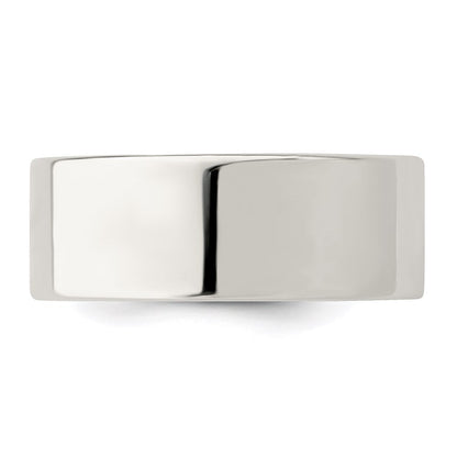 Sterlingsilber 8mm Komfort-Passform Flach Größe 8.5 Ring
