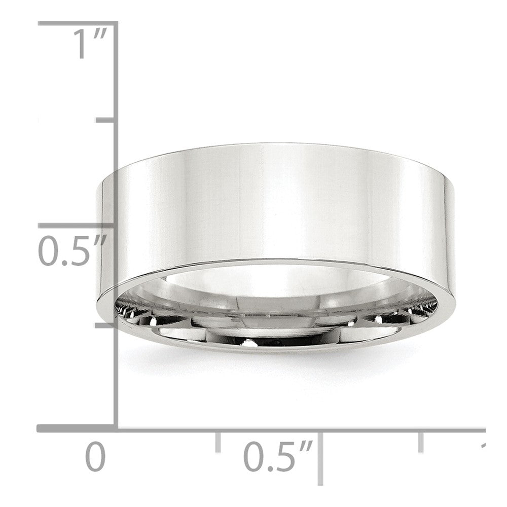 Sterlingsilber 8mm Komfort-Passform Flach Größe 4 Ring