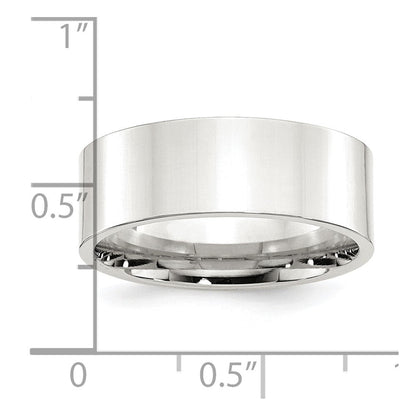 Sterlingsilber 8mm Komfort-Passform Flach Größe 8 Ring