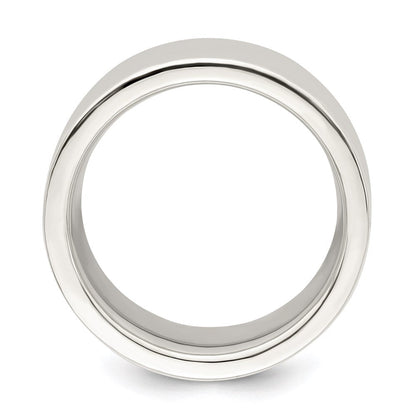 Sterlingsilber 10mm Komfort-Passform Flach Größe 5 Ring