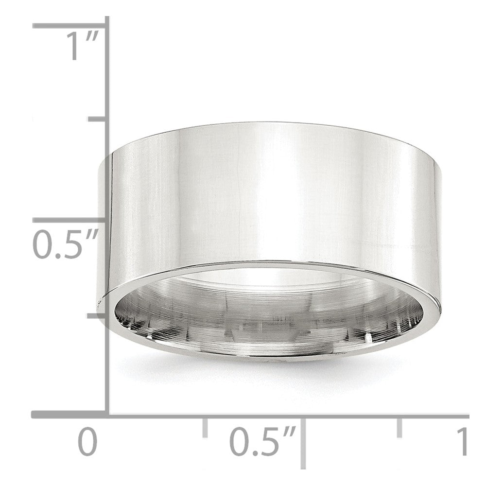 Sterlingsilber 10mm Komfort-Passform Flach Größe 5 Ring