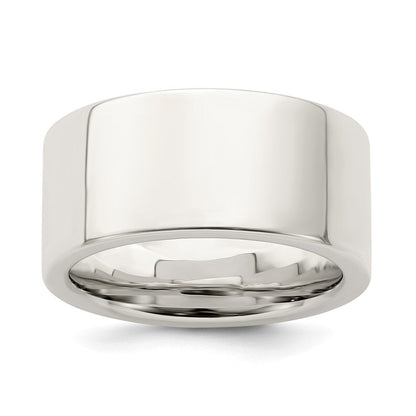 Sterlingsilber 10mm Komfort-Passform Flach Größe 5 Ring