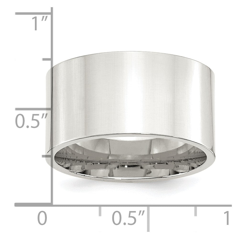 Sterlingsilber 12mm Komfort-Passform Flach Größe 8.5 Ring