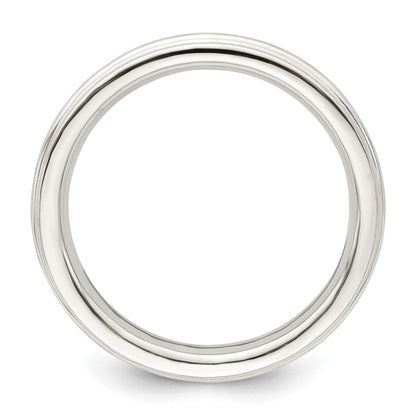 Sterlingsilber 3mm Komfort-Passform Halb Rund Milgrain Größe 6 Ring