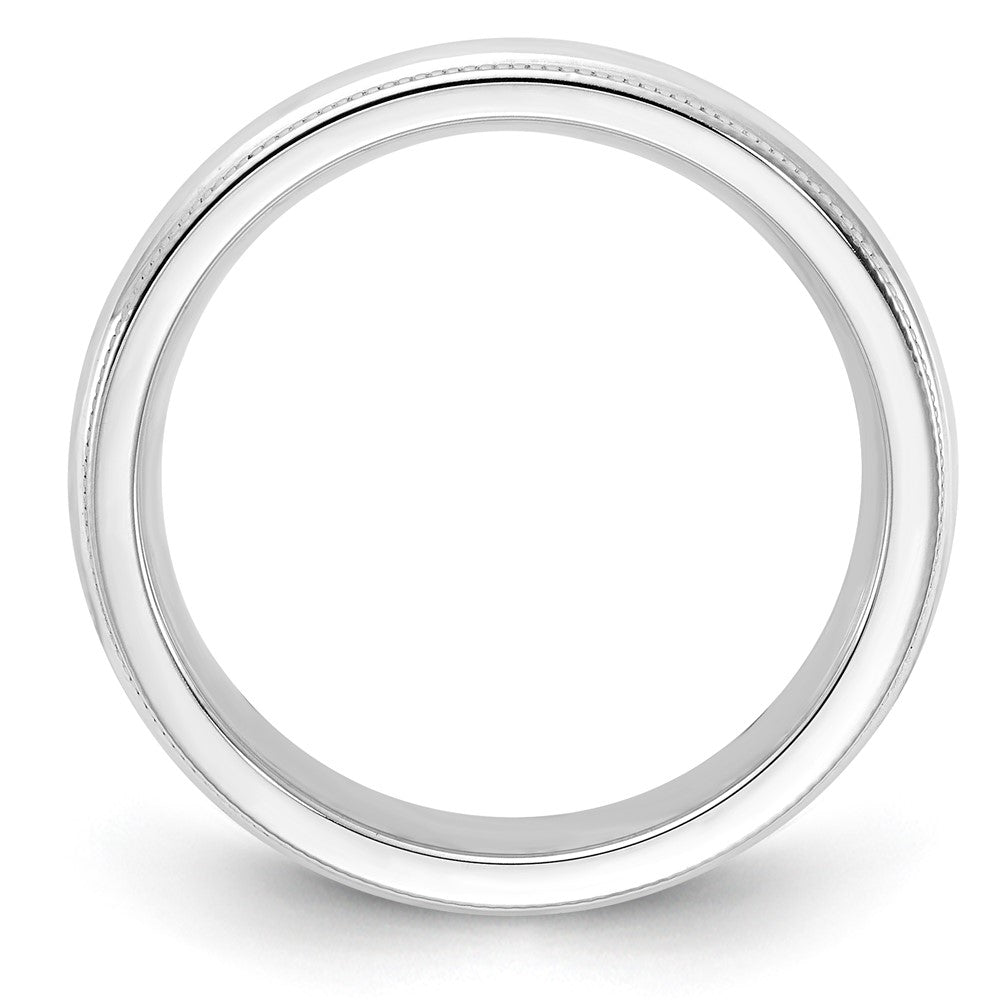 Sterlingsilber 4mm Komfort-Passform Halb Rund Milgrain Größe 7.5 Ring