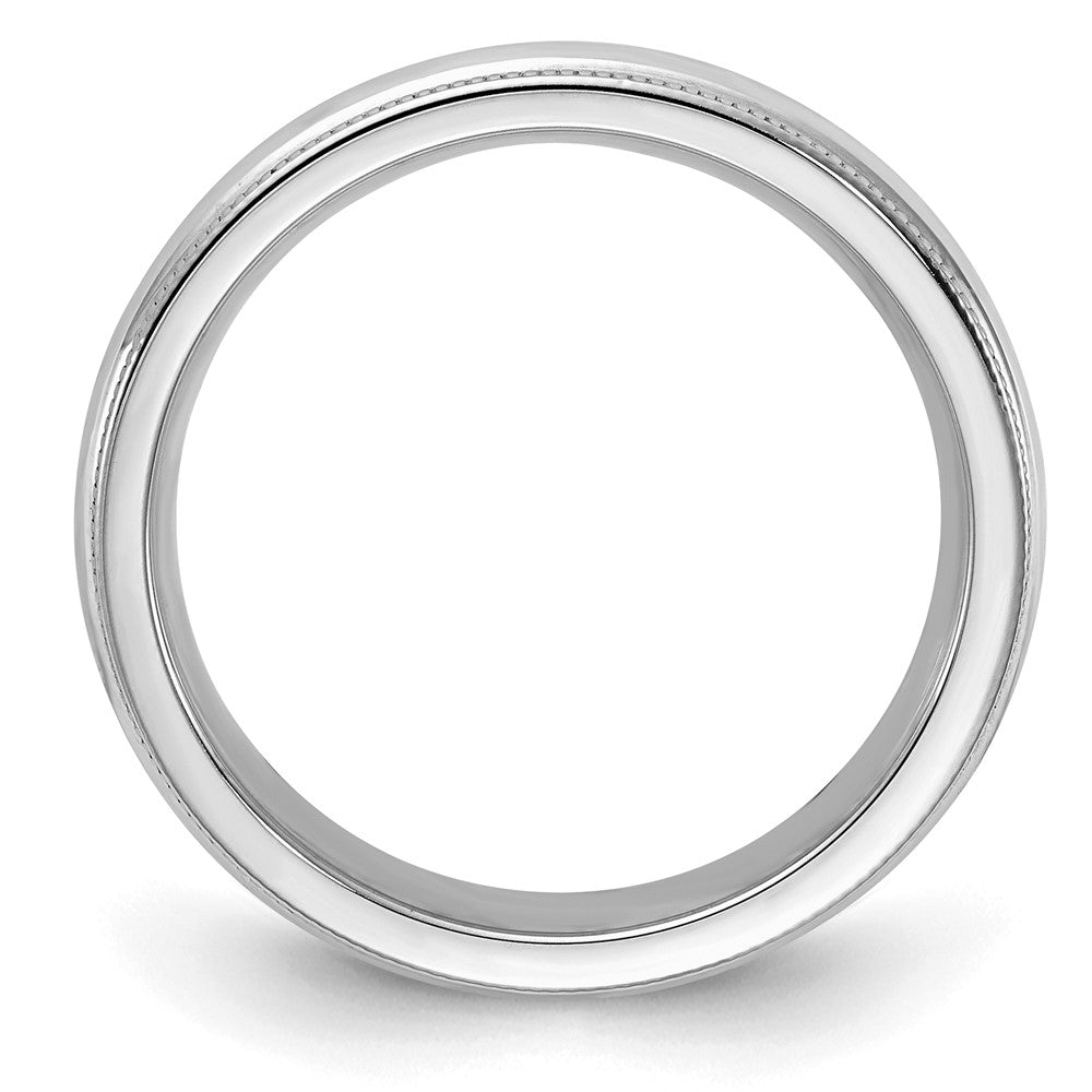 Sterlingsilber Rhodiniert 4mm Komfort-Passform Milgrain Ring